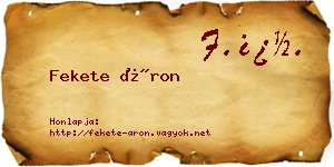 Fekete Áron névjegykártya