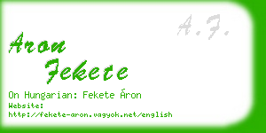 aron fekete business card
