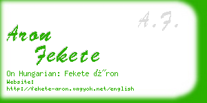 aron fekete business card